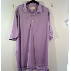 Donald Ross Golf Polo Shirt‎ Striped Purple Athletic Stretch Mens Size L